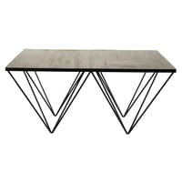 Quadratischer Couchtisch aus Recycling-Kiefernholz und Metall Quadratischer Couchtisch aus Recycling-Kiefernholz und Metall