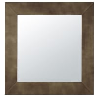 CHICAGO - Quadratischer Spiegel aus braunem Metall, 110x110cm