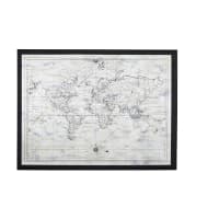 ANTONIN - Quadro in vetro stampa mappa del mondo 121 cm x 91 cm