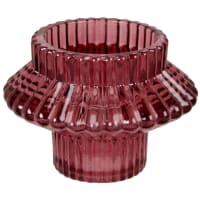 Set of 2 - Red recycled glass candle holder