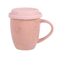 Set aus 3 - Reisebecher aus braunem und goldfarbenem Porzellan