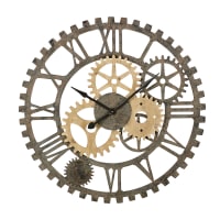 SPRINGFIELD - Reloj con engranajes de abeto y metal negro D.100