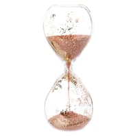 Reloj de arena de cristal con purpurina