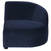 VIRGILE - Reposabrazos derecho para sofá modulable de terciopelo azul oscuro