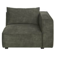 BARACK - Reposabrazos derecho para sofá modulable de terciopelo con efecto mármol verde