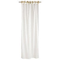Rideau à nouettes en coton blanc à pois dorés à l'unité 102x250 Rideau à nouettes en coton blanc à pois dorés à l'unité 102x250