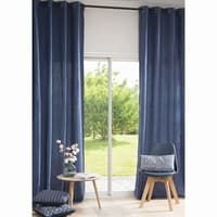 Rideau à œillets en lin lavé bleu marine 130x300 Rideau à œillets en lin lavé bleu marine 130x300