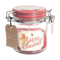 BISCUIT DE NOEL - Rode kerstgeurkaars in glazen bokaal