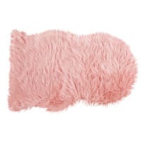 Rosafarbener Webpelzteppich Schaf 90x60 BLUSH Rosafarbener Webpelzteppich Schaf 90x60 BLUSH