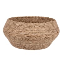 Round beige seagrass basket