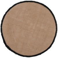 Set of 4 - Round black and beige placemat