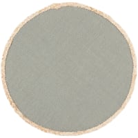 Set of 4 - Round blue and beige jute placemat