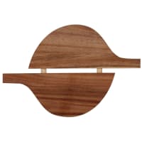 Round brown acacia wood placemat