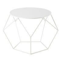 Runder Couchtisch aus Metall, D 64 cm, weiß Runder Couchtisch aus Metall, D 64 cm, weiß