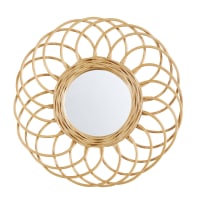 BUCOLIQUE - Runder Spiegel aus Rattan D34