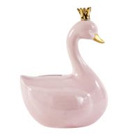 Salvadanaio cigno in ceramica rosa Salvadanaio cigno in ceramica rosa