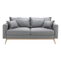DUKE - Scandinavian 3-Seater Light Grey Sofa