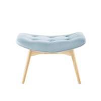 ICEBERG - Scandinavian Blue Fabric Footstool/Pouffe