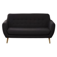 ICEBERG - Scandinavian Charcoal Grey Fabric 2/3-Seater Sofa