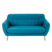 ICEBERG - Scandinavian Petrol Blue Fabric 2/3-Seater Sofa