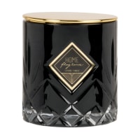 MIRA - Scented candle in black glass and gold metal, 250g