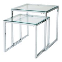 Schachteltische aus Glas und Metall Schachteltische aus Glas und Metall