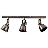 Schiene mit 3 Spots aus patiniertem Metall Schiene mit 3 Spots aus patiniertem Metall