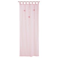 Schlaufenvorhang aus rosa Baumwolle, 1 Vorhang 102x250 Schlaufenvorhang aus rosa Baumwolle, 1 Vorhang 102x250