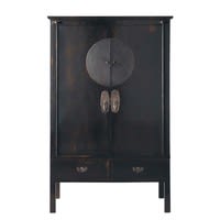 Schrank aus recycelter Ulme, B 117 cm, schwarz Schrank aus recycelter Ulme, B 117 cm, schwarz
