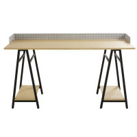 Schreibtisch im Industrial-Stil aus schwarzem Metall Schreibtisch im Industrial-Stil aus schwarzem Metall