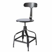 Sedia da bar stile industriale in metallo nera Sedia da bar stile industriale in metallo nera