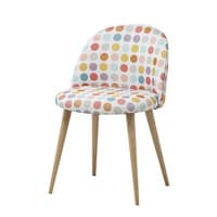 Sedia vintage con motivi a pois e legno massello di betulla Sedia vintage con motivi a pois e legno massello di betulla