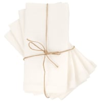 SOLIS - Serviettes en coton à rayures blanches 40x40 (x4)