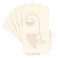 Lot de 4 - Serviettes en papier en beige imprimé visage abstrait (x12)