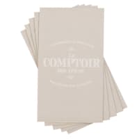 BISTROT - Lot de 4 - Serviettes en papier gris avec inscriptions blanches (x12)
