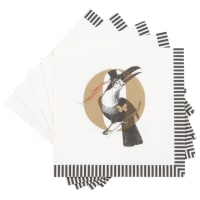 DANDY - Lot de 4 - Serviettes en papier imprimé oiseau (x20)