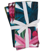 MAIANA - Servilletas algodón estampado crudo, verde, rosa y azul (x4) 42 x 42