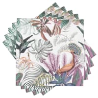 WICKFORD - Lote de 2 - Servilletas de papel beige con estampado vegetal multicolor (x20)