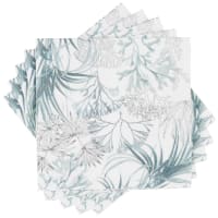 Lote de 2 - Servilletas de papel en azul verdoso y gris con corales (x20)