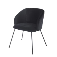 WANDA BUSINESS - Sessel für die gewerbliche Nutzung mit schwarzem Samtbezug