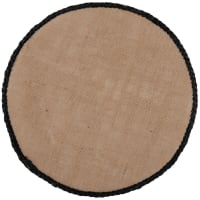 Lot de 4 - Set de table rond en jute noir et beige
