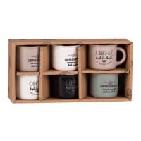 TOWN - Set of 6 Printed Stoneware Coffee Cups