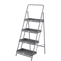 TRISTAN - Shelving unit in charcoal grey recycled metal H117cm