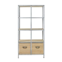 WILBURY - Shelving unit with 2 movable boxes