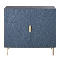 PALMO - Sideboard with 2 doors and blue carved motif