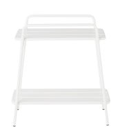 Sidetable voor in de tuin van wit metaal Sidetable voor in de tuin van wit metaal