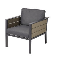 Sillón de jardín de aluminio y tela gris antracita Sillón de jardín de aluminio y tela gris antracita