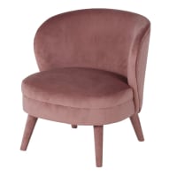 KATE - Sillón de terciopelo rosa
