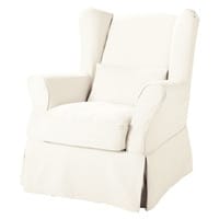 Sillón enfundable de tela blanca Sillón enfundable de tela blanca