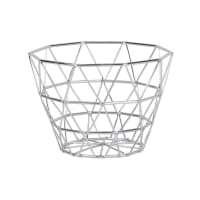 Set of 2 - Silver wire metal basket